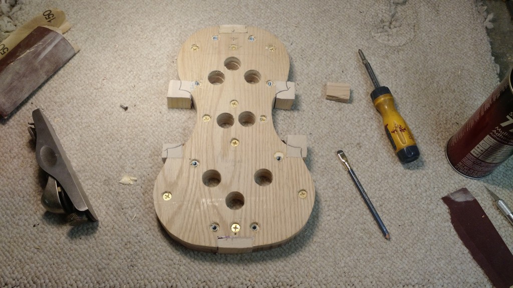 With everything nice and flush, time to mark the corners with the template.